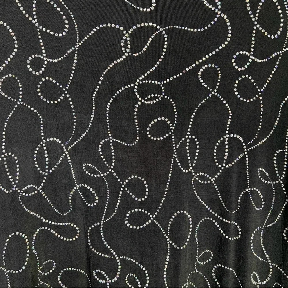 Vintage Ronni Nicole By Ouida Black Silver Sparkly Sleeveless Maxi Dress Size 8 - Picture 6 of 10